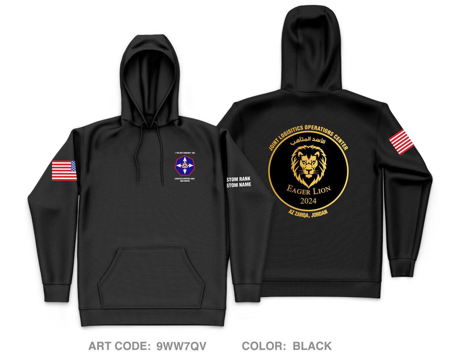 CUSTOM 1TSC OCP|364th ESC Core Men's Hooded Performance Sweatshirt - 9WW7QV