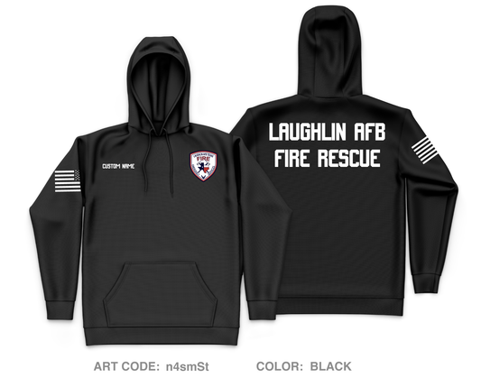 CUSTOM Laughlin AFB Fire Department Core Men's Hooded Performance Sweatshirt - n4smSt