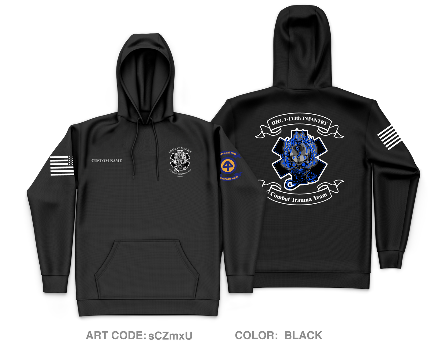 CUSTOM TF Wolverine Medical platoon Core Men's Hooded Performance Sweatshirt - sCZmxU