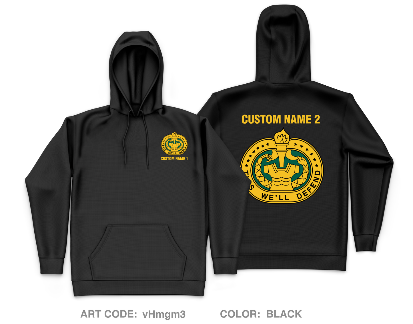 CUSTOM 3rd PLT Night Strike Core Men's Hooded Performance Sweatshirt - vHmgm3
