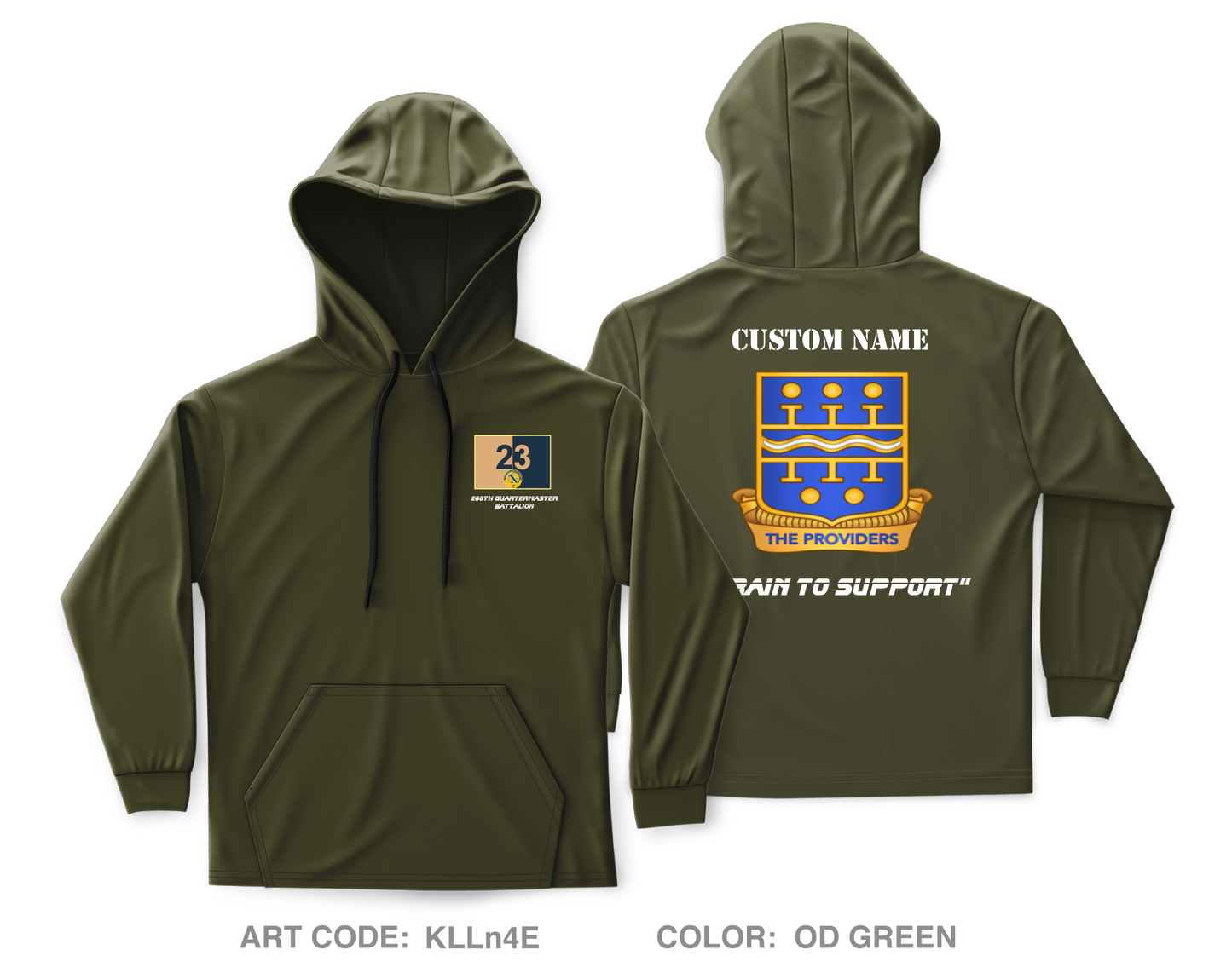 Custom 266th Quartermaster Battalion Core Men's Hooded Performance Sweatshirt - KLLn4E