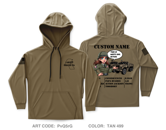 Custom 1483rd Trans Co. 1st PLT, 2ND SQ, Alpha Core Men's Hooded Performance Sweatshirt - PvQ5rG