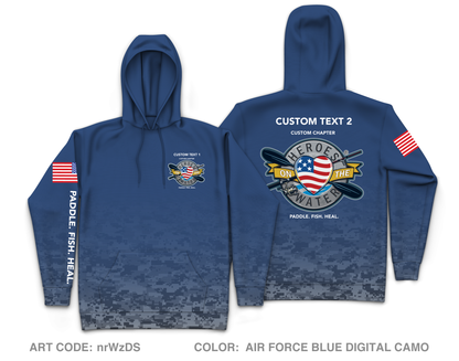CUSTOM Heroes on the Water National Core Men's Hooded Performance Sweatshirt - Digital Camo