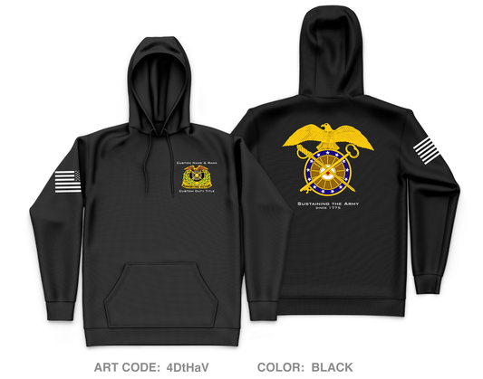 CUSTOM Quartermaster School Core Men's Hooded Performance Sweatshirt - 4DtHaV