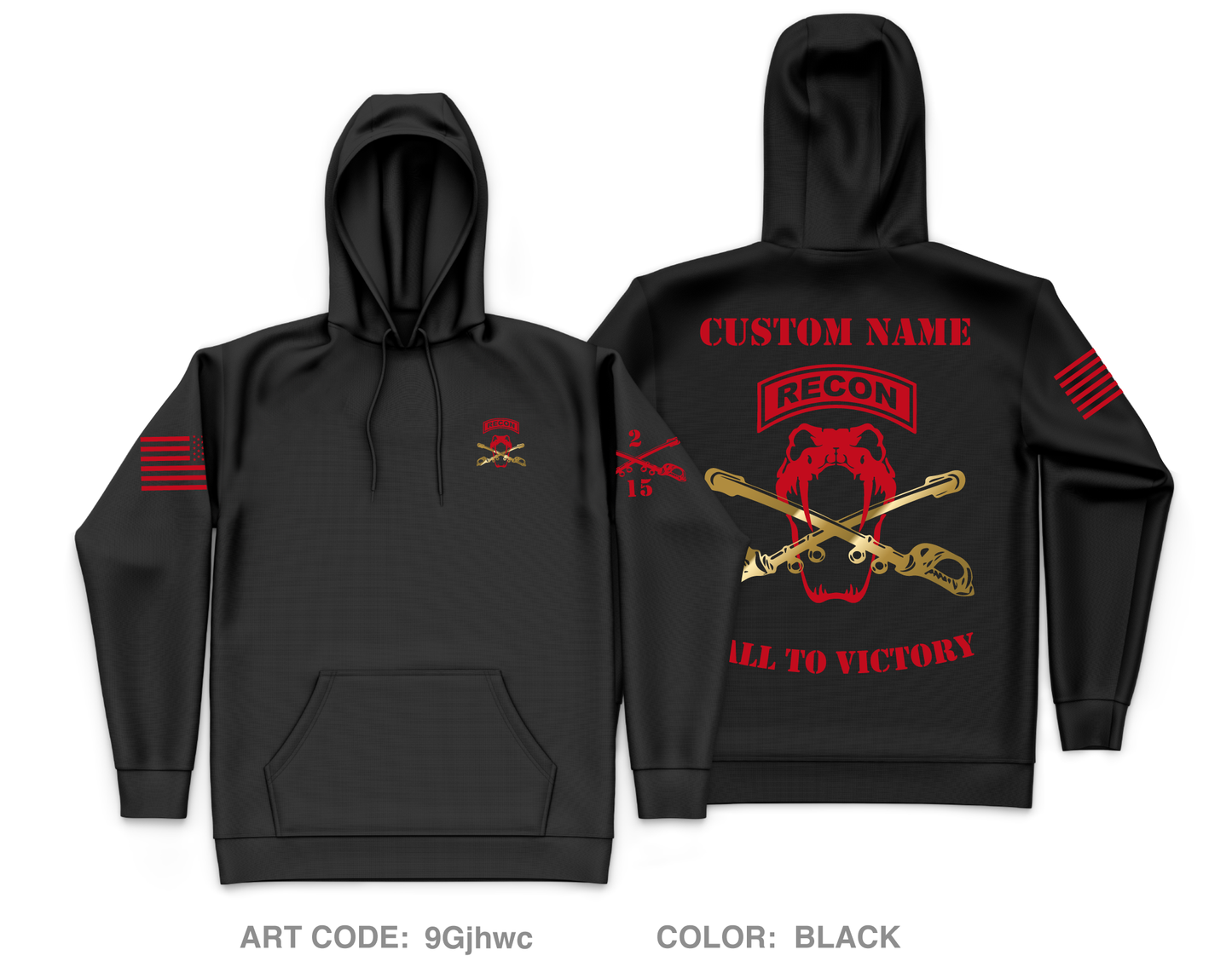 CUSTOM Copperhead Troop 2-15 CAV, 194th Armor Brigade Core Men's Hooded Performance Sweatshirt - 9Gjhwc