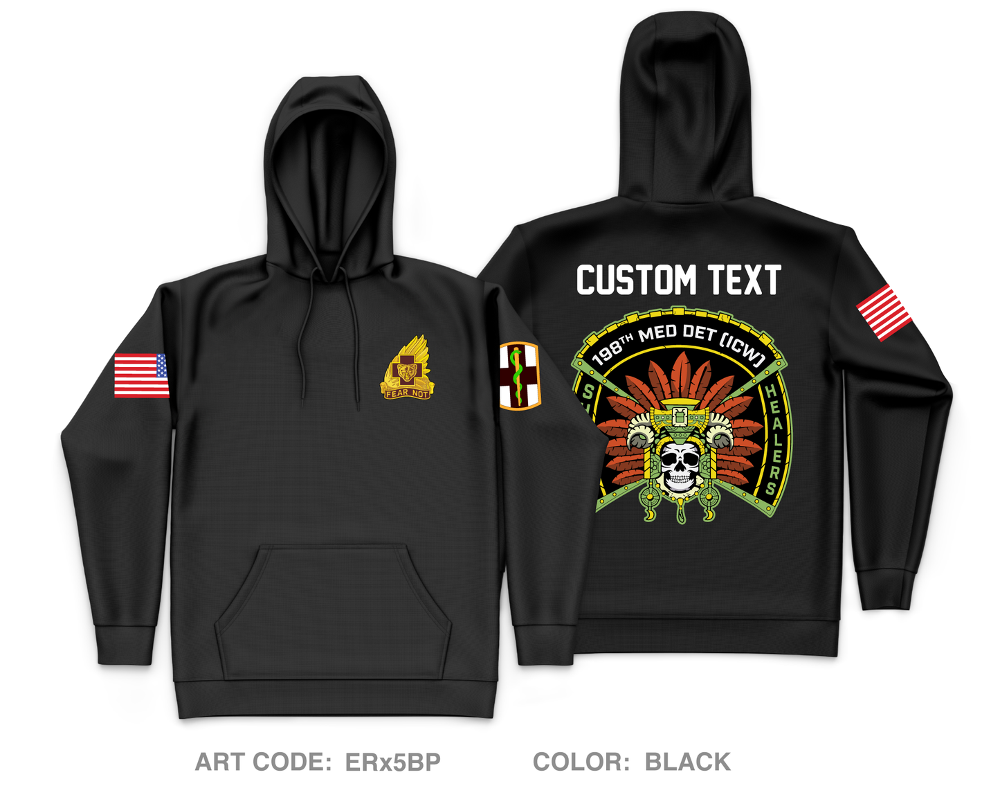 CUSTOM 198th Medical Detachment - ICW Core Men's Hooded Performance Sweatshirt - ERx5BP