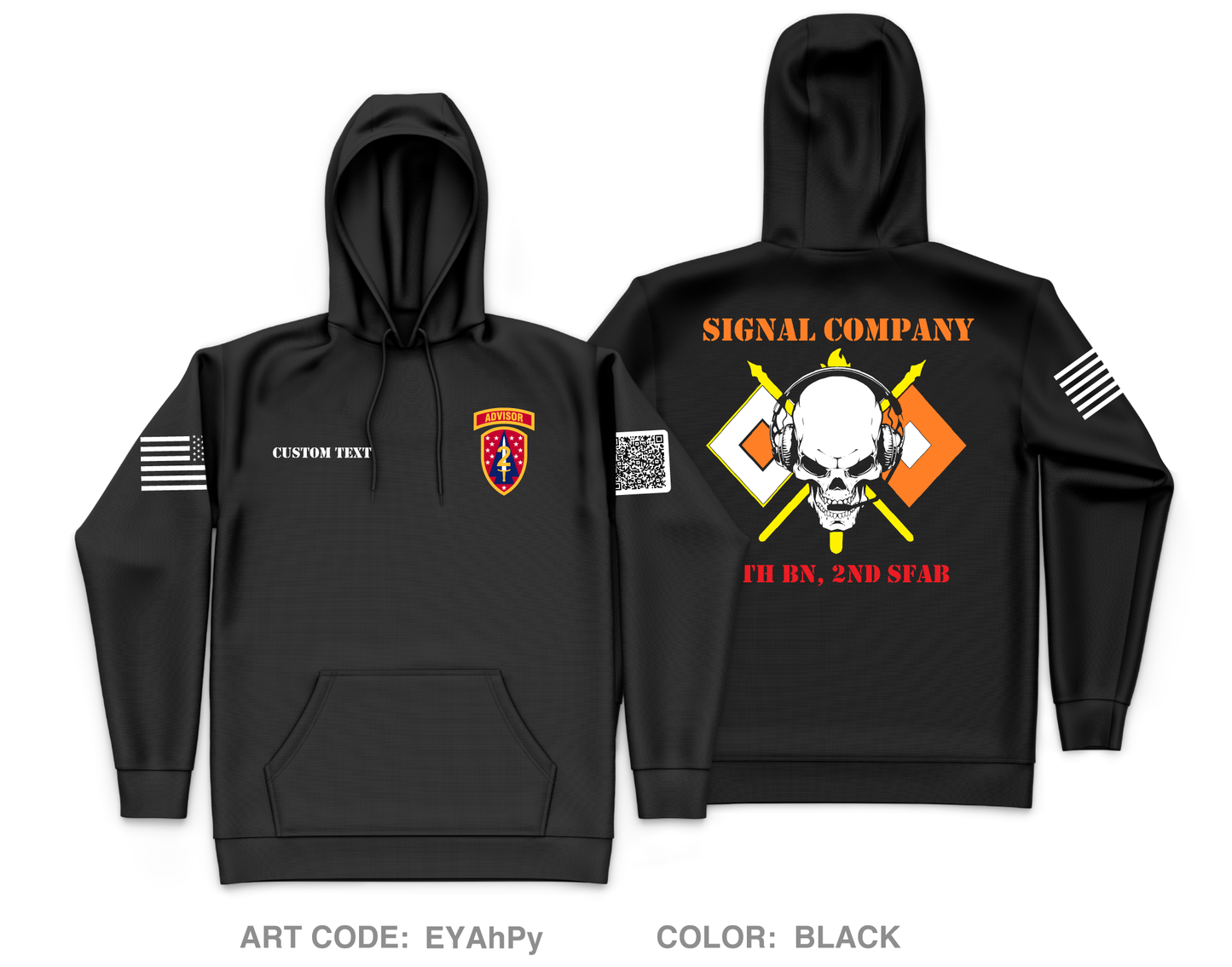 CUSTOM C Co, 5th BN, 2 SFAB Core Men's Hooded Performance Sweatshirt - EYAhPy