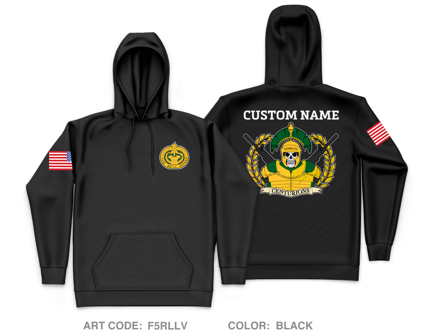 CUSTOM 3-518th C Co Core Men's Hooded Performance Sweatshirt - F5RLLV