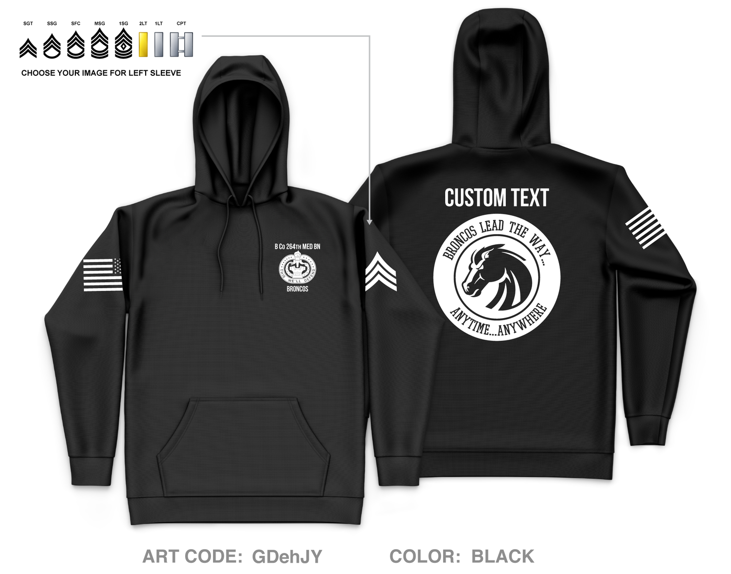CUSTOM B Co 264th MED BN Store 1 Core Men's Hooded Performance Sweatshirt - GDehJY