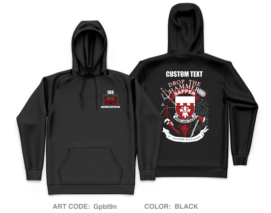 CUSTOM 169th EN BN SFRG Fundraising Collection Core Men's Hooded Performance Sweatshirt - Gpbt9n