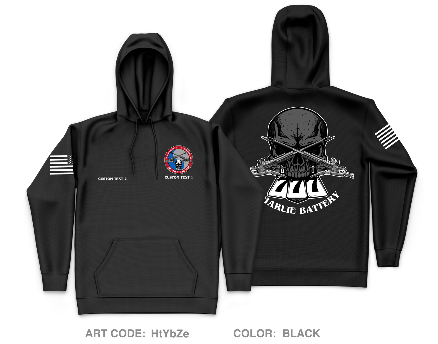 CUSTOM C BTRY 1-111th FAR Core Men's Hooded Performance Sweatshirt - HtYbZe