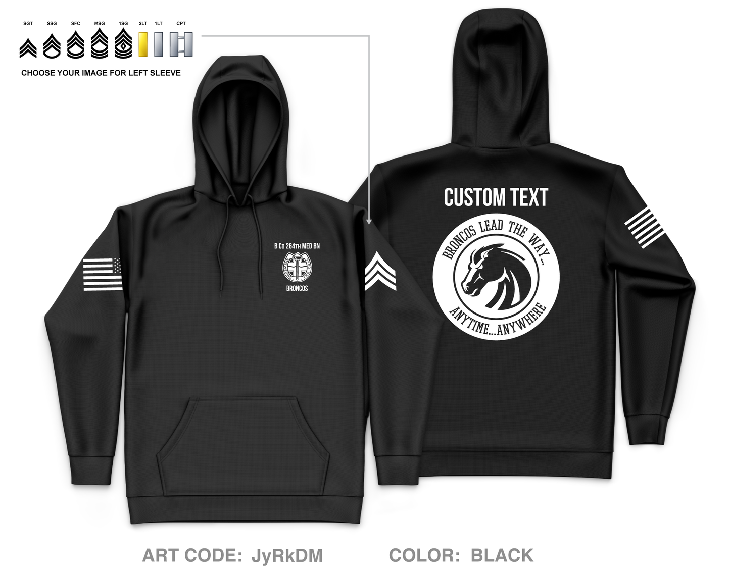 CUSTOM B Co 264th MED BN Store 1 Core Men's Hooded Performance Sweatshirt - JyRkDM