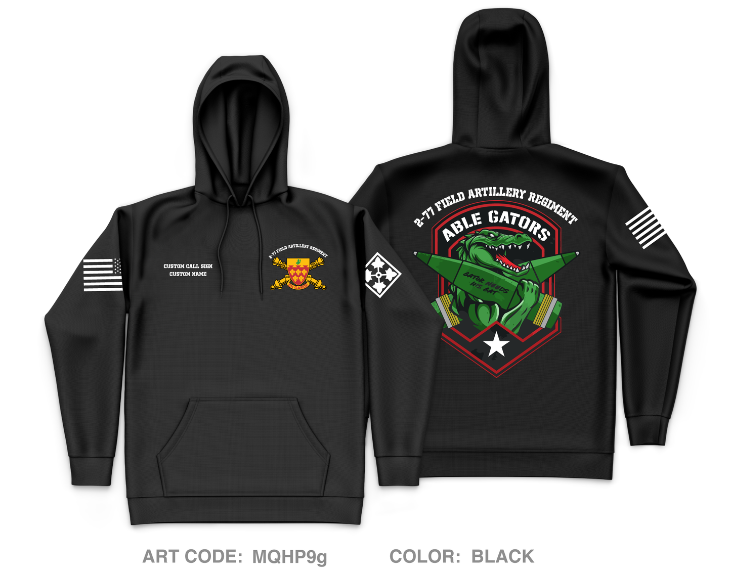 CUSTOM A BTRY 2-77 FA Core Men's Hooded Performance Sweatshirt - MQHP9g
