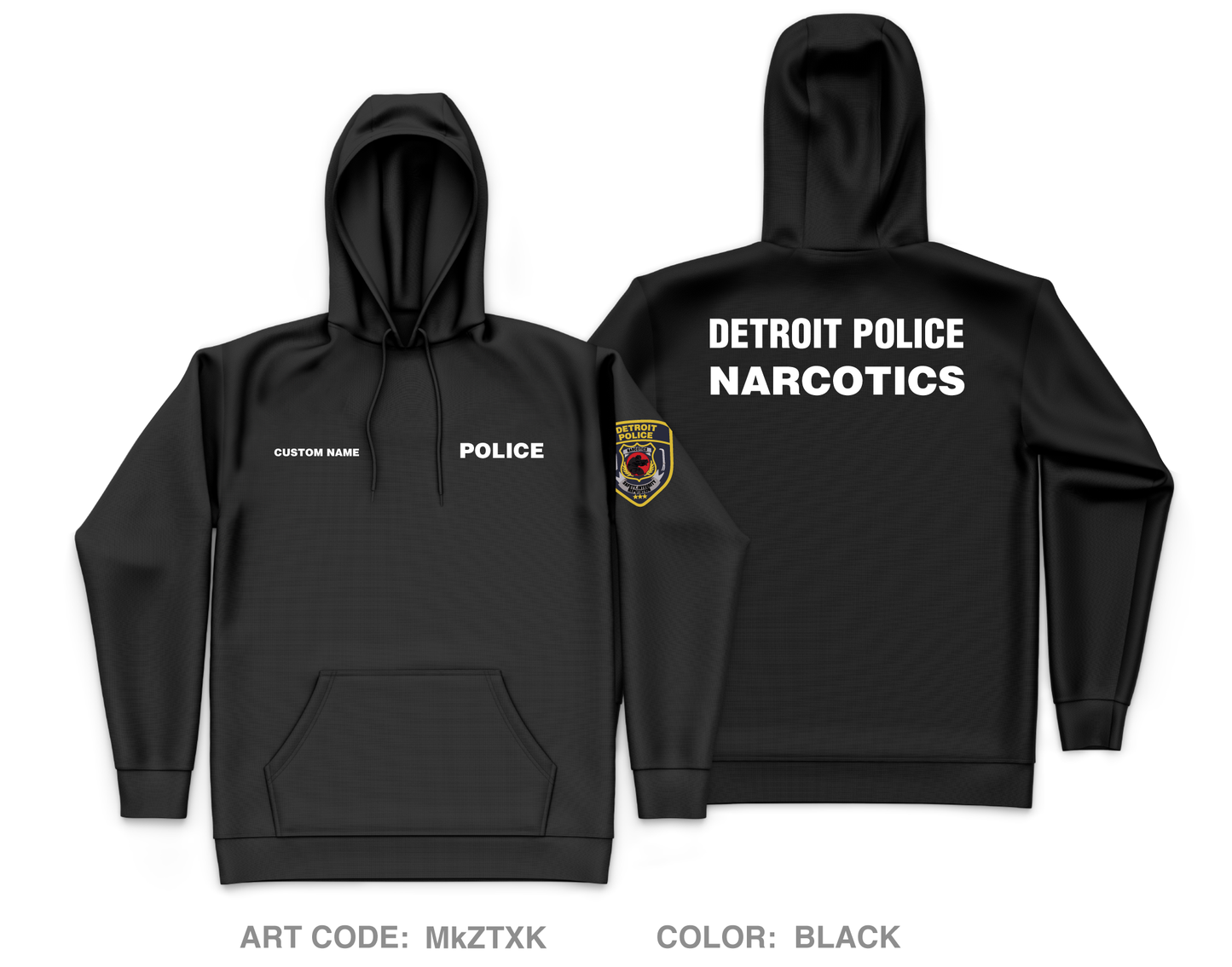 CUSTOM Detroit police narcotics Core Men's Hooded Performance Sweatshirt - MkZTXK
