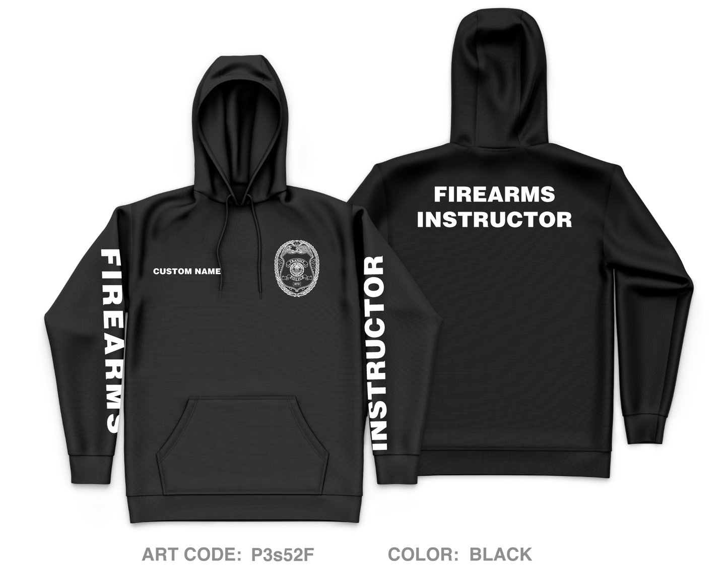 CUSTOM RTD Transit Police Core Men's Hooded Performance Sweatshirt - P3s52F