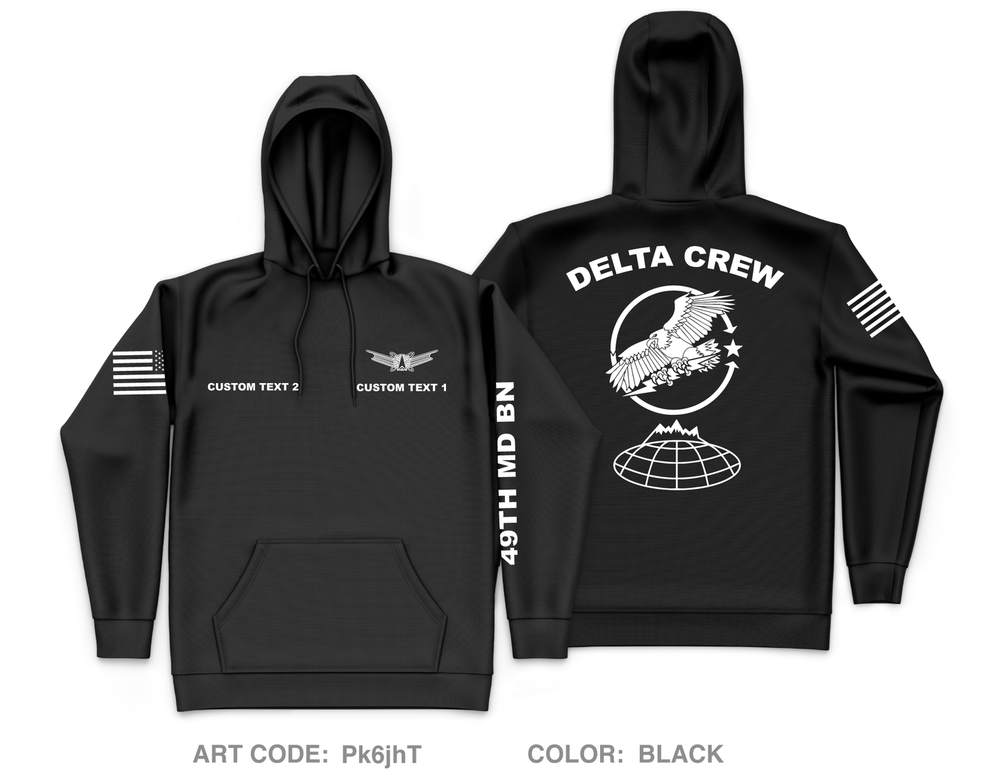 CUSTOM Delta Crew Core Men's Hooded Performance Sweatshirt - Pk6jhT