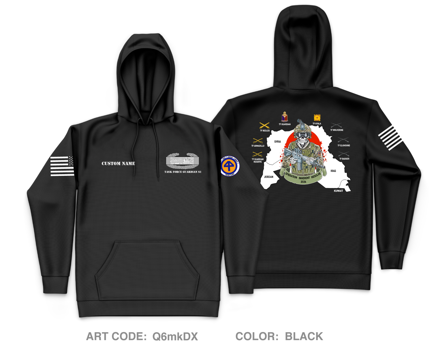 CUSTOM 44TH INFANTRY BRIGADE COMBAT TEAM Core Men's Hooded Performance Sweatshirt - Q6mkDX