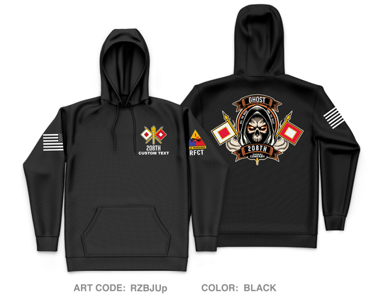 CUSTOM 208th Signal Company Core Men's Hooded Performance Sweatshirt - RZBJUp