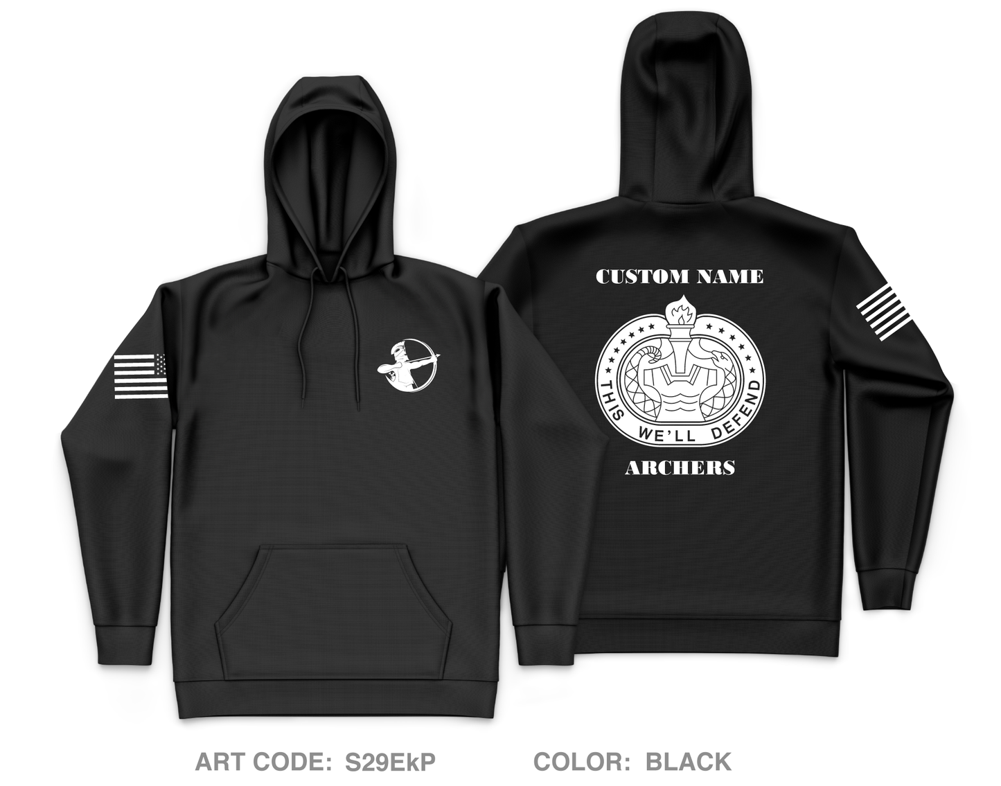 CUSTOM ALPHA COMPANY 305TH MI BN Core Men's Hooded Performance Sweatshirt - S29EkP