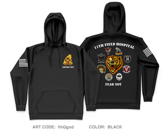 CUSTOM 11th Field Hospital Core Men's Hooded Performance Sweatshirt - VhQgnd