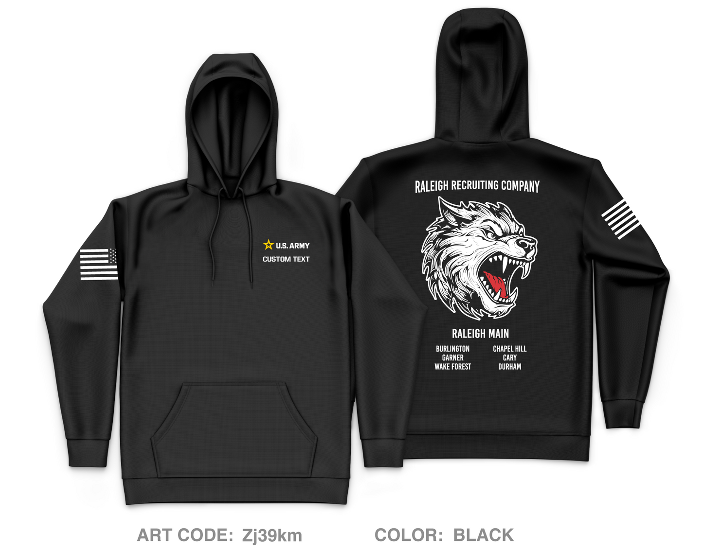 CUSTOM Raleigh Recruiting Company Core Men's Hooded Performance Sweatshirt - Zj39km