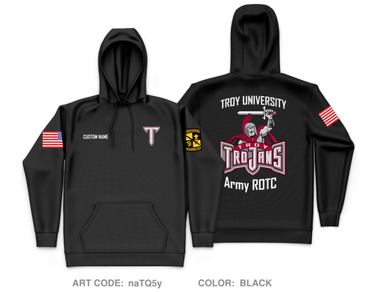 CUSTOM Troy ROTC Core Men's Hooded Performance Sweatshirt - naTQ5y