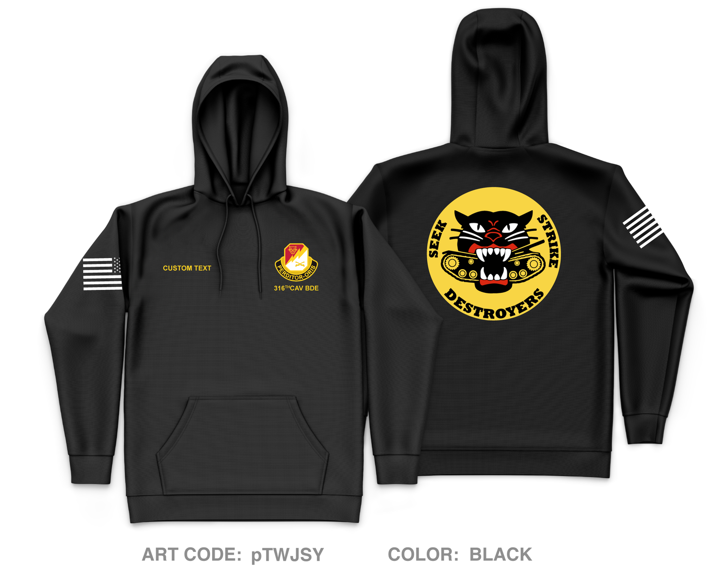 CUSTOM HHT BDE, 316 CAV BDE Core Men's Hooded Performance Sweatshirt - pTWJSY