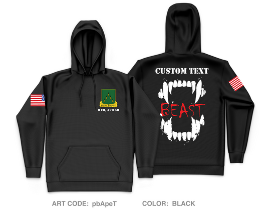 CUSTOM  B Co, 4-70 AR Core Men's Hooded Performance Sweatshirt - pbApeT