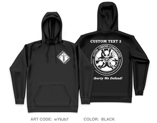 CUSTOM 20th CBRNE Command - Command Group Core Men's Hooded Performance Sweatshirt - wY6Jb7