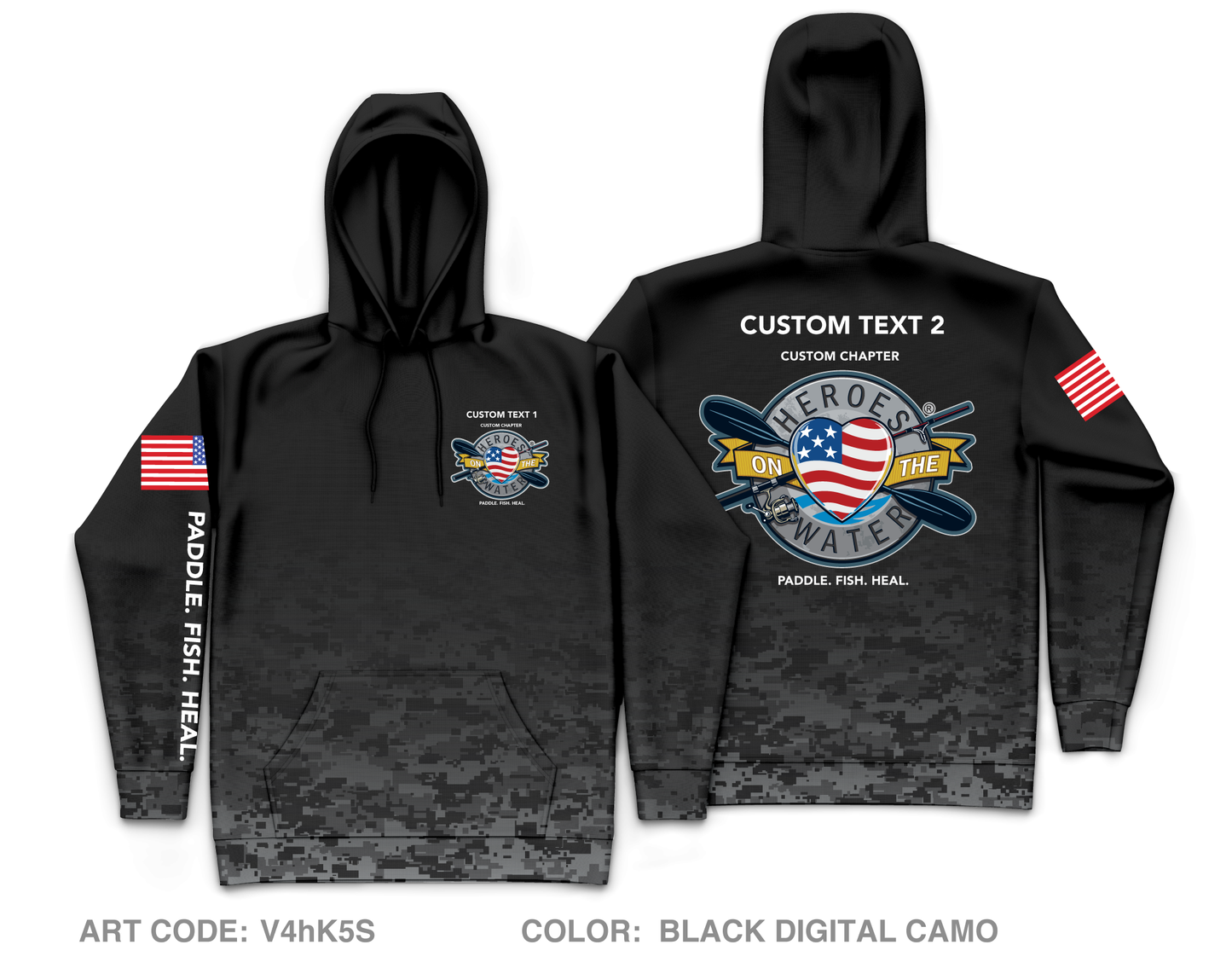 CUSTOM Heroes on the Water National Core Men's Hooded Performance Sweatshirt - V4hK5S