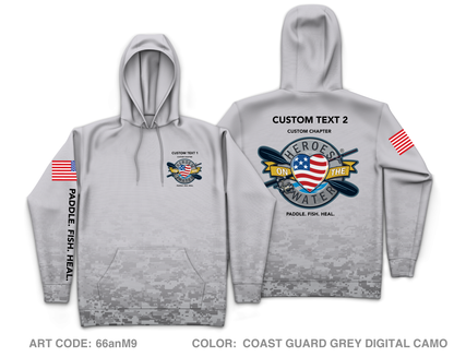 CUSTOM Heroes on the Water National Core Men's Hooded Performance Sweatshirt - Digital Camo
