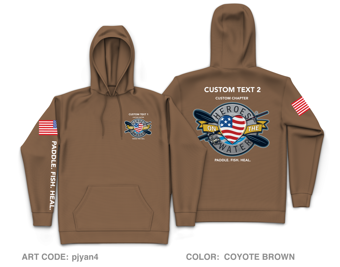 CUSTOM Heroes on the Water National  Core Men's Hooded Performance Sweatshirt