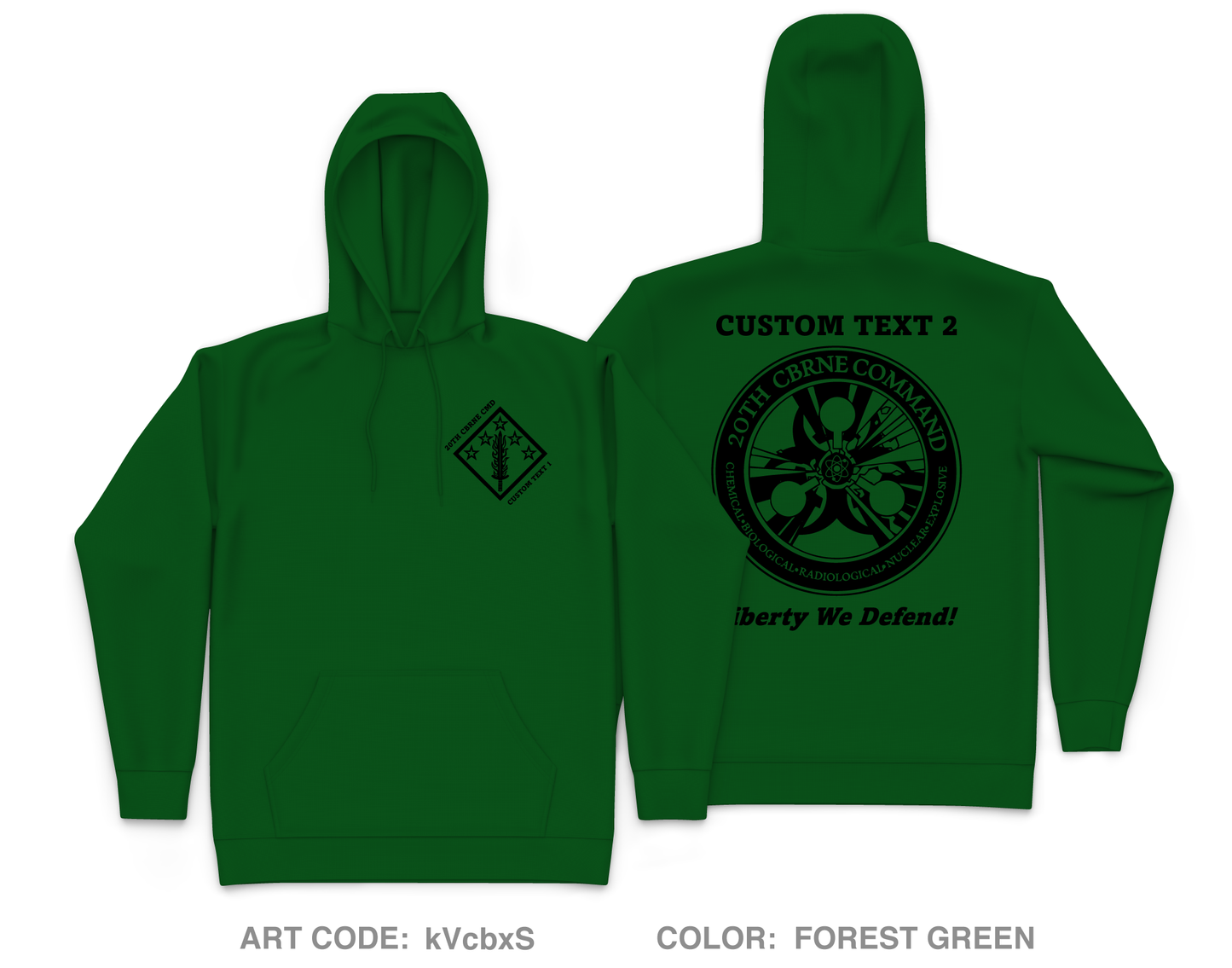 CUSTOM 20th CBRNE Command - Command Group Core Men's Hooded Performance Sweatshirt - kVcbxS