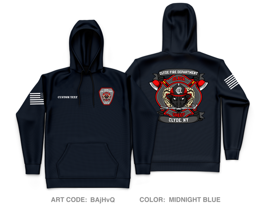 CUSTOM Clyde Fire Department Core Men's Hooded Performance Sweatshirt - BAjHvQ