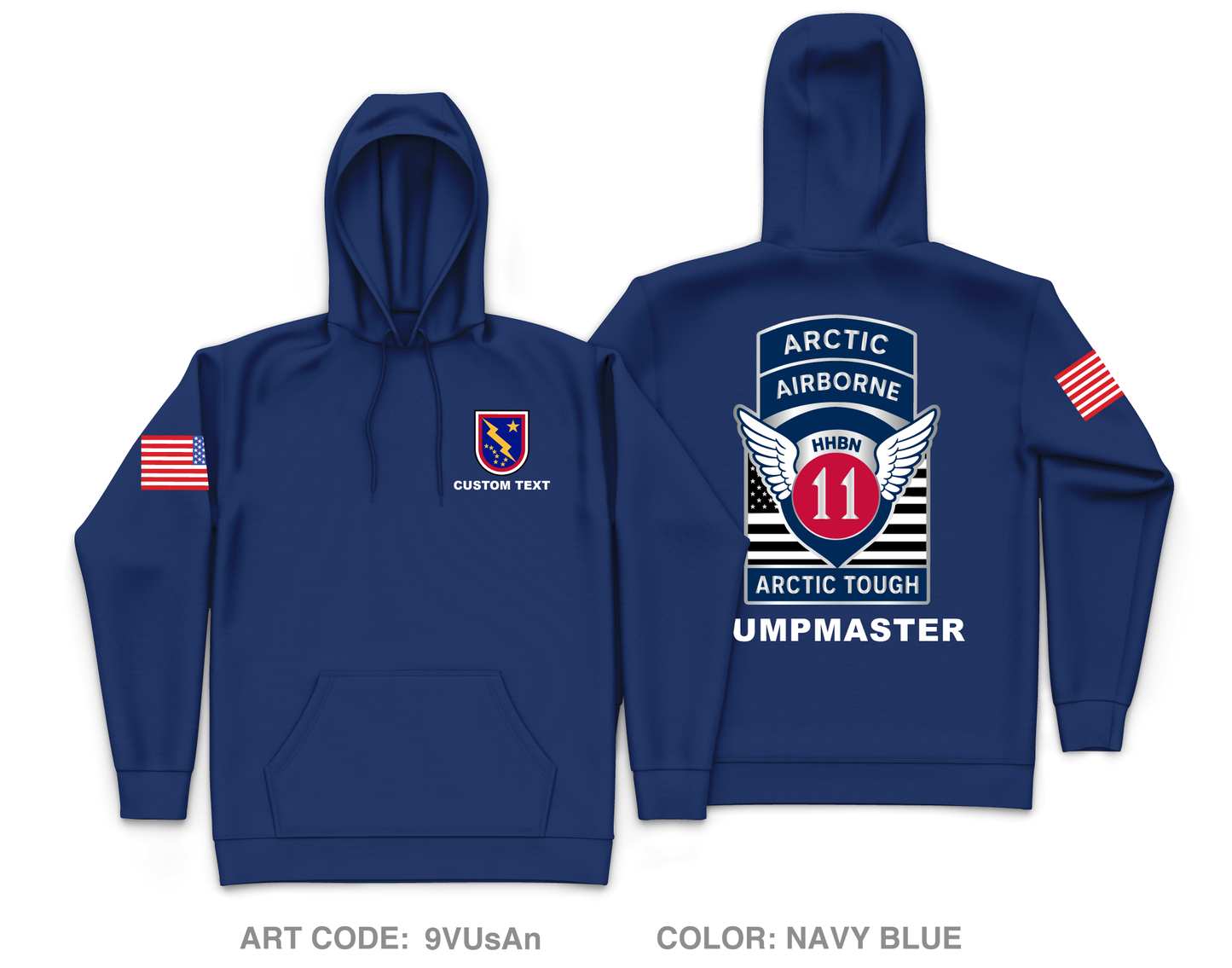 CUSTOM HHBN, 11th Airborne Division Core Men's Hooded Performance Sweatshirt - 9VUsAn