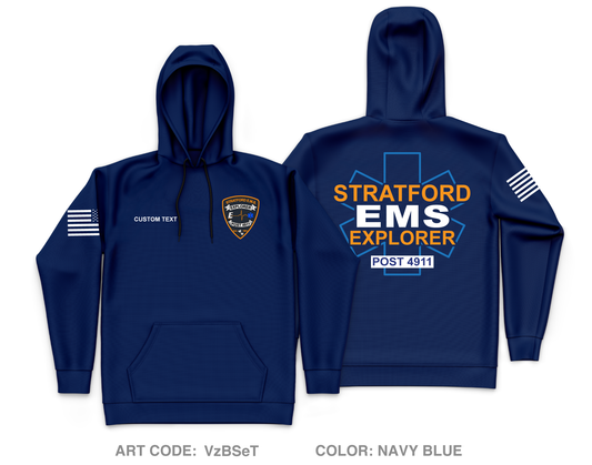 CUSTOM Stratford EMS Explorer Post 4911 Core Men's Hooded Performance Sweatshirt - VzBSeT