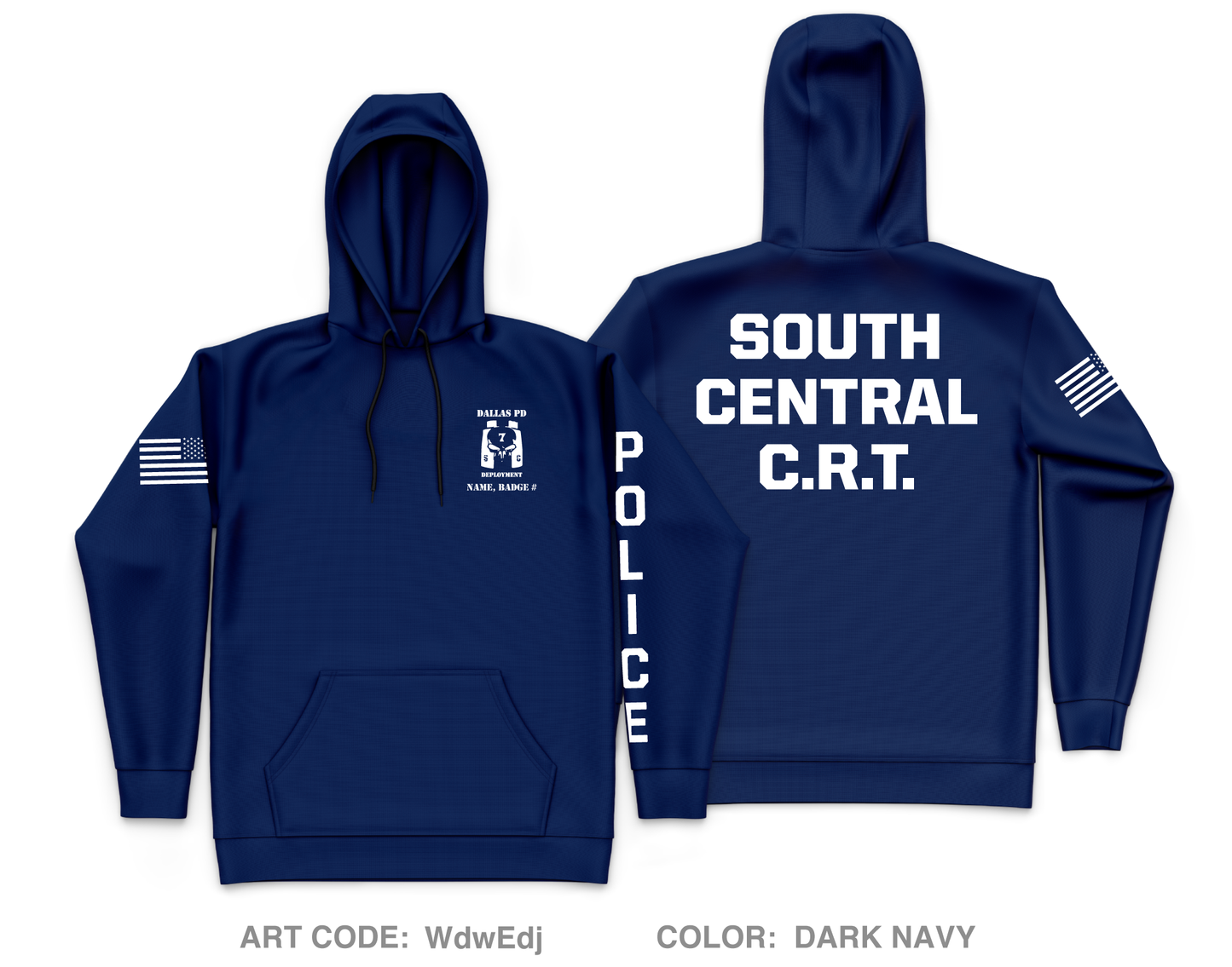 CUSTOM Dallas PD Store 1 Core Men's Hooded Performance Sweatshirt - WdwEdj