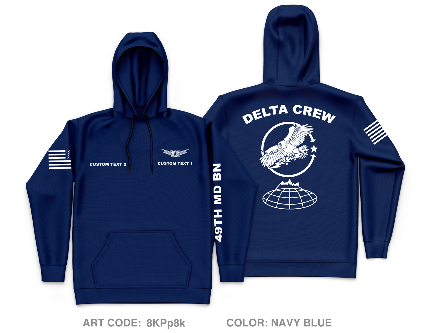 CUSTOM Delta Crew  Core Men's Hooded Performance Sweatshirt - 8KPp8k