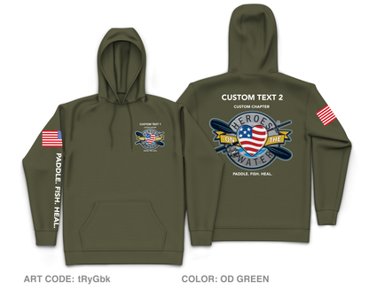 CUSTOM Heroes on the Water National  Core Men's Hooded Performance Sweatshirt