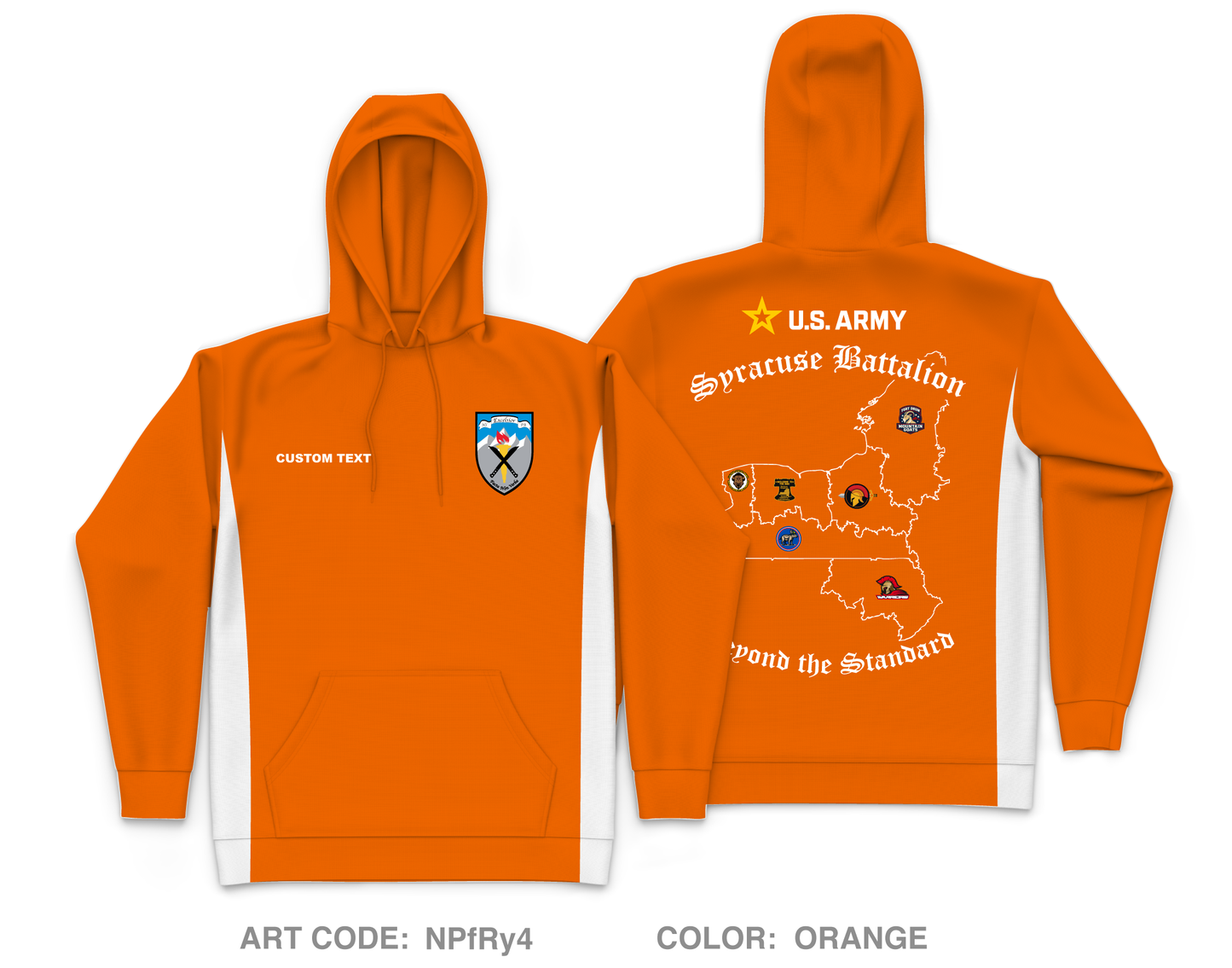 CUSTOM Syracuse Recruiting Battalion Core Men's Hooded Performance Sweatshirt - NPfRy4