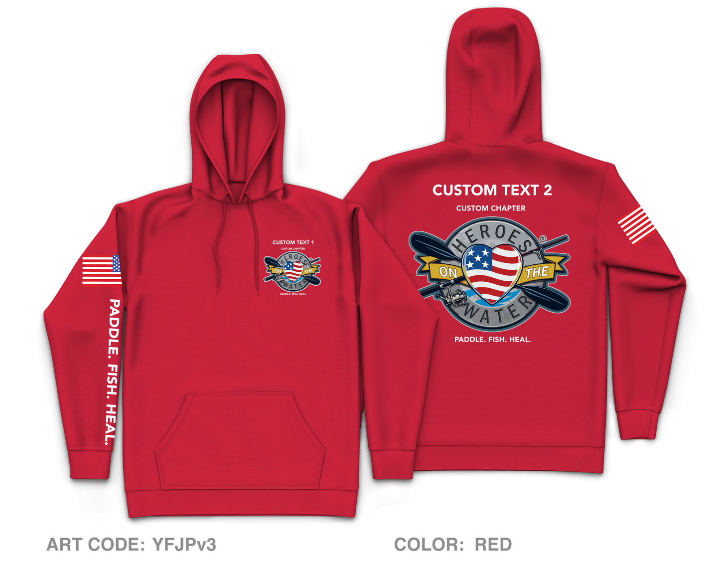 CUSTOM Heroes on the Water National  Core Men's Hooded Performance Sweatshirt