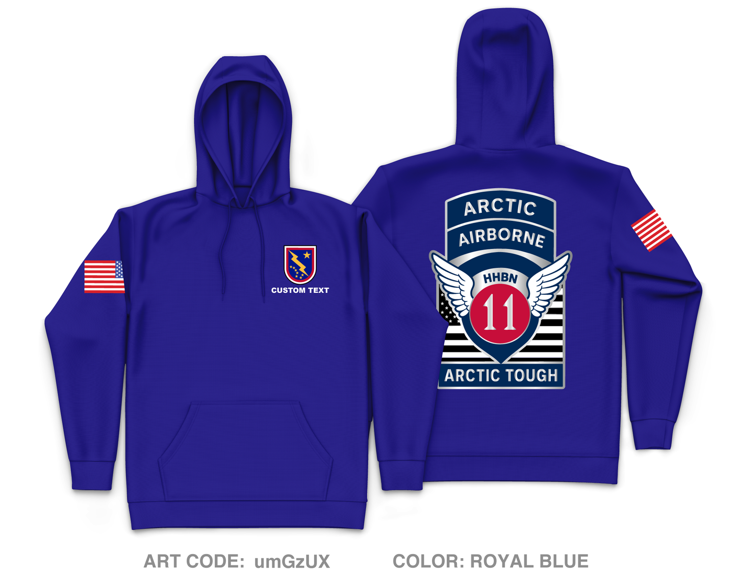 CUSTOM HHBN, 11th Airborne Division Core Men's Hooded Performance Sweatshirt - umGzUX