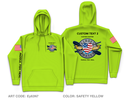 CUSTOM Heroes on the Water National  Core Men's Hooded Performance Sweatshirt - Neon