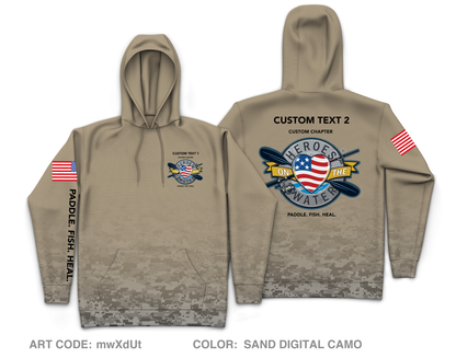 CUSTOM Heroes on the Water National Core Men's Hooded Performance Sweatshirt - Digital Camo