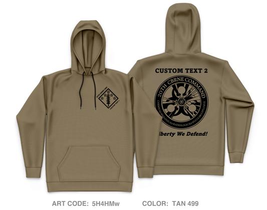 CUSTOM 20th CBRNE Command - Command Group Core Men's Hooded Performance Sweatshirt - 5H4HMw