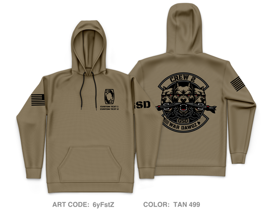 CUSTOM B 1-44 Crew 2 War Dawgz Core Men's Hooded Performance Sweatshirt - 6yFstZ