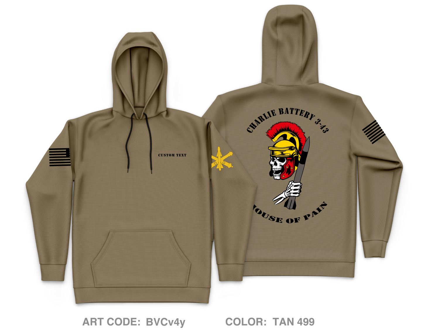 CUSTOM CHARLIE BATTERY 3-43 ADA Fundraising Collection Core Men's Hooded Performance Sweatshirt - BVCv4y
