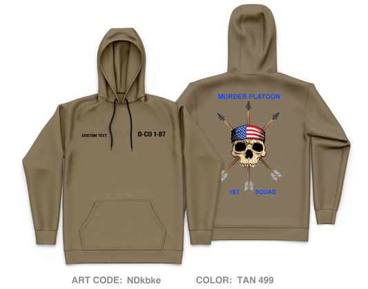 CUSTOM 1-87IN D-CO 10TH MTN Core Men's Hooded Performance Sweatshirt - NDkbke
