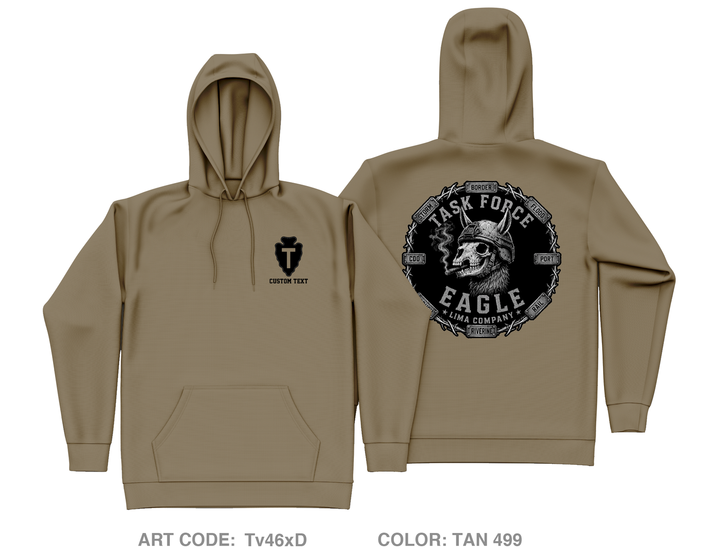 CUSTOM TF Eagle / Lima Company Core Men's Hooded Performance Sweatshirt - Tv46xD
