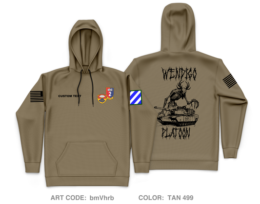 CUSTOM 1st Platoon Core Men's Hooded Performance Sweatshirt - bmVhrb